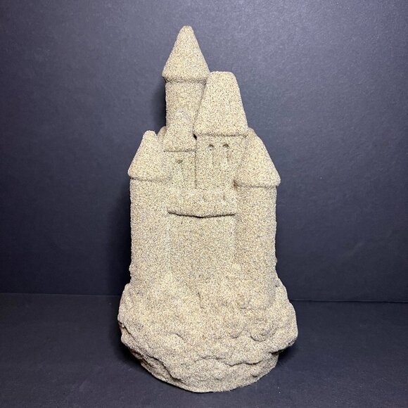 Vintage 1980s Real Multi Turret Sand Castle Sculpture Coastal Decor 7.5 x 4" - Picture 6 of 8